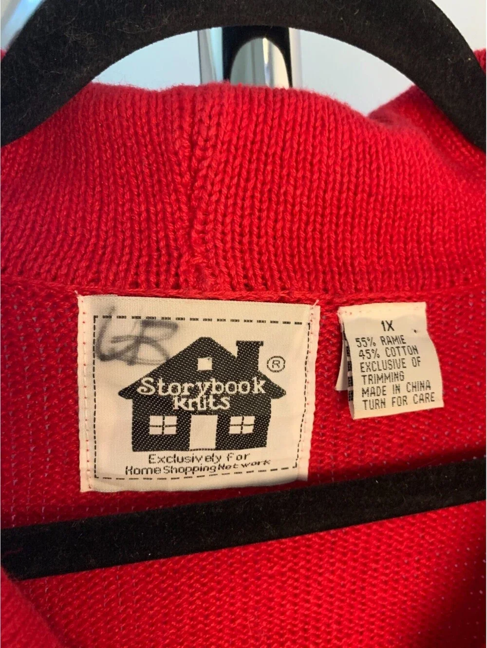 Vintage Storybook Knits Cardigan Sweater Women's 1X Red with Fringe - Picture 2 of 8